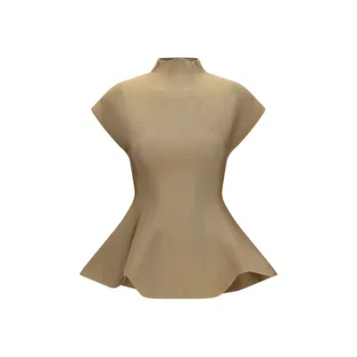 Khaite Beige Viscose Blouse In Brown