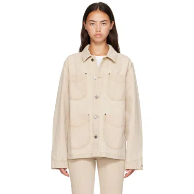 Khaite Beige Wyatt Denim Jacket In 068 Dumas