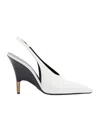 Khaite Bella 100 Leather Slingback High-heeled Sandals In White