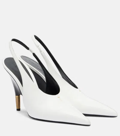 Khaite Bella 100 Leather Slingback High-heeled Sandals In White