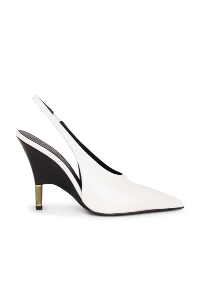 Khaite Bella 100 Leather Slingback Pumps In White