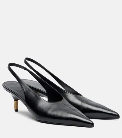 Khaite Bella 55 Leather Slingback Pumps In Black