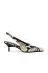 Khaite Bella 55 Python Print Leather Slingback Pumps In Animal Print