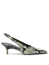 Khaite Bella 55 Python Print Leather Slingback Pumps In Animal Print