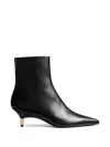 Khaite 55mm Bella Leather Ankle Boots In Black