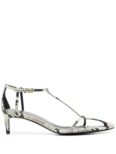 KHAITE KHAITE BELLA LEATHER HEEL SANDALS