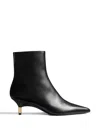 Khaite 55mm Bella Leather Ankle Boots In Black