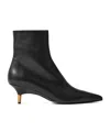 Khaite 55mm Bella Leather Ankle Boots In Black