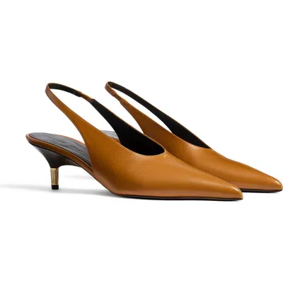 Khaite Bella Kitten Heel Slingback Pump In Brown