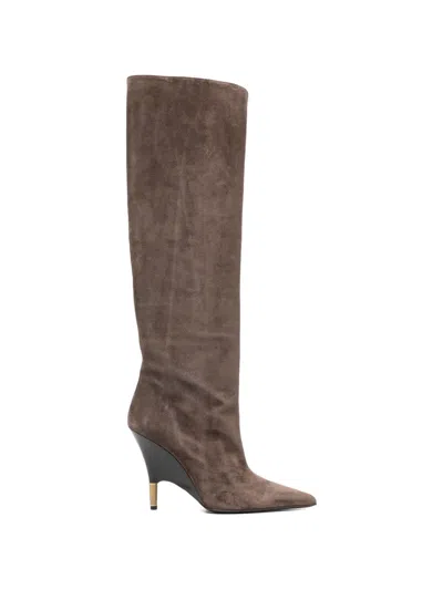 Khaite Bella Knee-high Boots In Brown