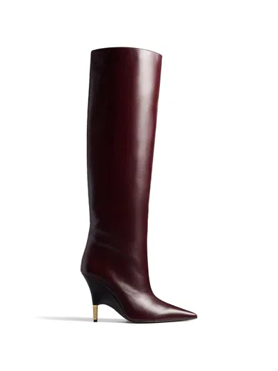 Khaite Bella Knee-high Boots In Red