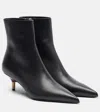 Khaite 55mm Bella Leather Ankle Boots In Black