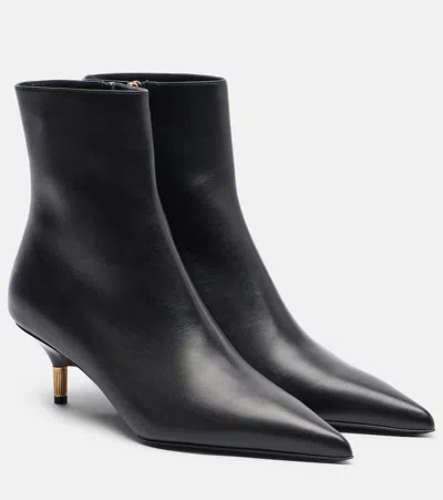 KHAITE BELLA LEATHER ANKLE BOOTS