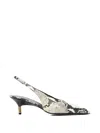 Khaite Bella 55 Python Print Leather Slingback Pumps In Animal Print