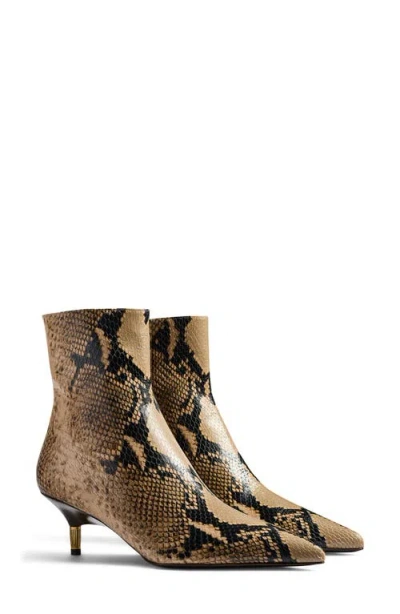 Khaite Bella Pointed Toe Ankle Bootie In Brown