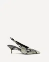 Khaite Bella 55 Python Print Leather Slingback Pumps In Multi