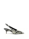 Khaite Bella 55 Python Print Leather Slingback Pumps In Multi