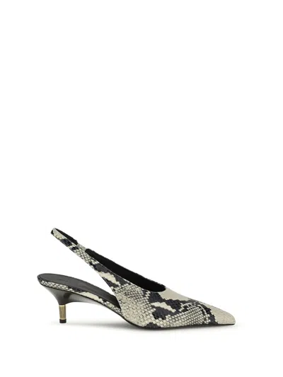Khaite Bella 55 Python Print Leather Slingback Pumps In Animal Print