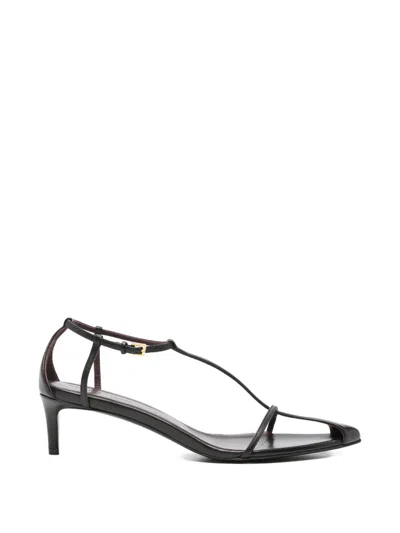 Pre-owned Khaite Bella Strappy Sandals In Black