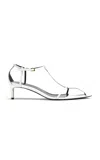 Khaite Bella T-strap Leather Sandals In White