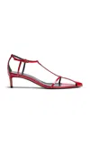 Khaite Bella T-strap Patent Leather Sandals In Red