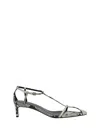 Khaite Python-embossed Leather T-strap Sandals In Natural