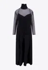 Khaite Bellamy Paneled Long-sleeve Sheer Silk Maxi Dress In Black