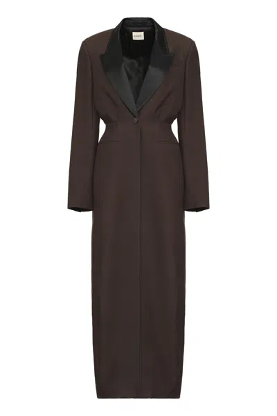 Khaite Bellow Coat In Brown