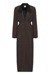 Khaite Bellow Single-breasted Long Coat In Brown
