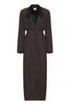 Khaite Bellow Single-breasted Long Coat In Brown
