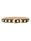 Khaite Benny Belt Whit Silver Stud Bucke In Animal Print