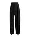 Khaite Satin Maris Tailored Trousers In Black