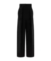 Khaite High-waisted Wide-leg Trousers In Luxurious Satin In Black