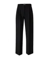 Khaite Pleated High-waisted Trousers In Black