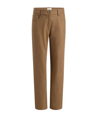 Khaite Belt Loop Casual Pants In Brown