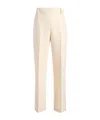 Khaite Cambie Straight-leg Crepe Pants In Nude