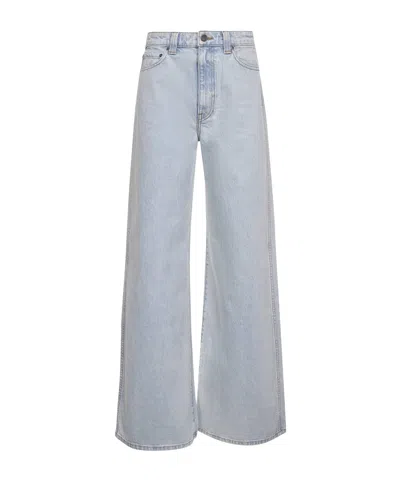 Khaite Belt Loop Denim Trousers In Blue