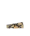 Khaite 3cm Saddle Python Print Leather Belt In Brown