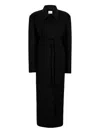Khaite Belted Collared Coat In Black