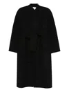 Khaite Belted Wool Coat In Black