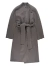 Khaite Belted Wool Single-breasted Coat In Gray