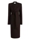 Khaite Belted Wrap Coat In Brown