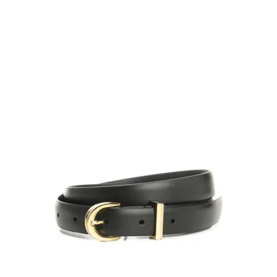 Khaite Buckle Leather Belt In Black