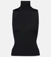Khaite Benita Ribbed-knit Turtleneck Top In Black