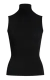 Khaite Benita Ribbed-knit Turtleneck Top In Black