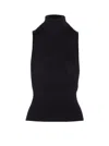Khaite Benita Ribbed-knit Turtleneck Top In Black