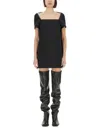 Khaite Benji Square-neck Short-sleeve Mini Dress