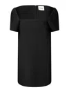 Khaite Benji Square-neck Short-sleeve Mini Dress In Black