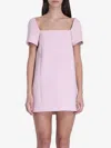 Khaite Square-neck Benji Mini Dress In Pink