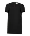 Khaite Benji Square-neck Short-sleeve Mini Dress In Black
